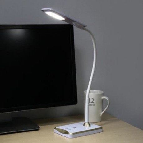 DC 5V 5W 550LM EYE-PROTECTION LED TABLE LAMP WITH WIRELESS DESKTOP CHARGER (WHITE)