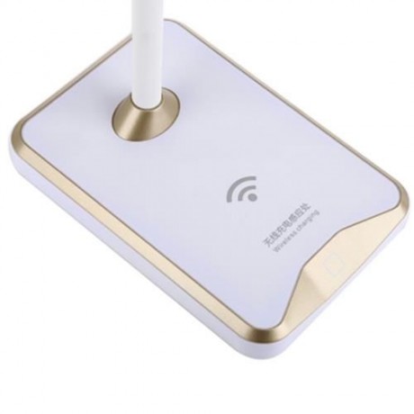 DC 5V 5W 550LM EYE-PROTECTION LED TABLE LAMP WITH WIRELESS DESKTOP CHARGER (WHITE)