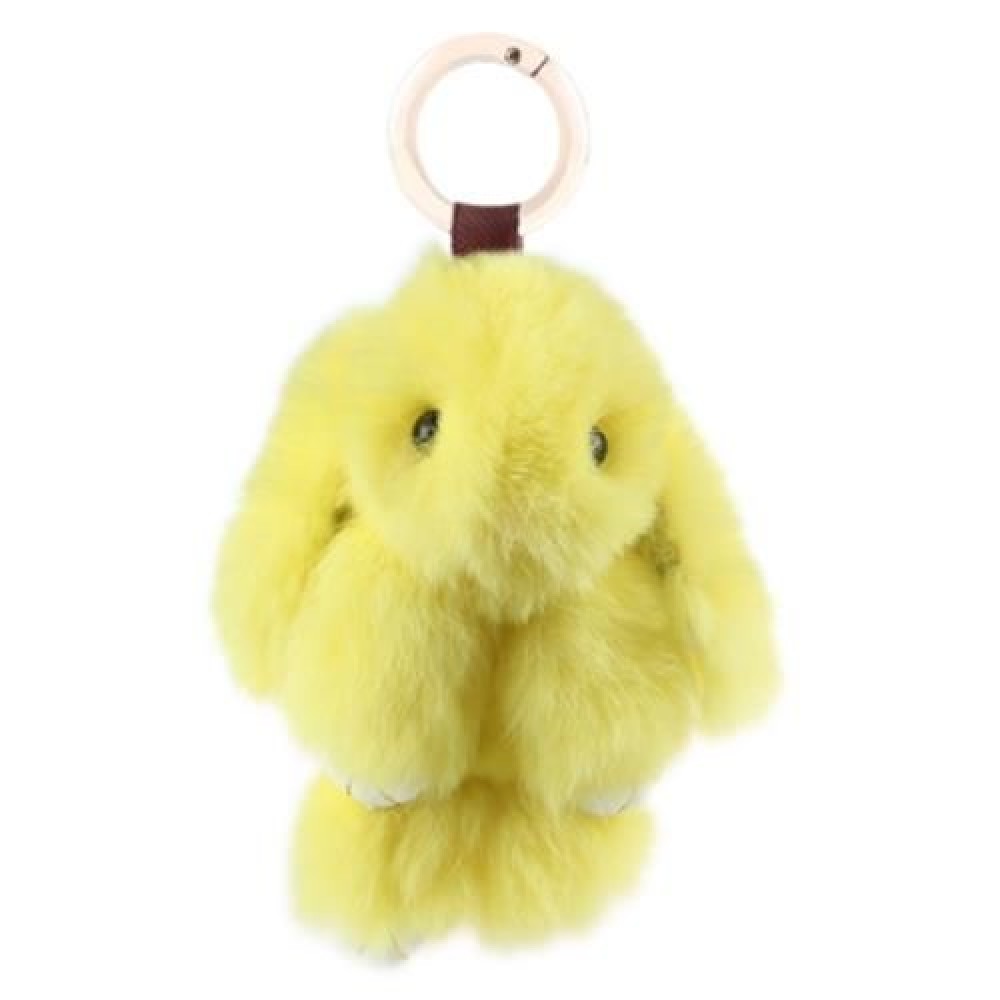 STYLISH LONG EAR DESIGN KEY RING RABBIT CAR PENDANT ACCESSORY (YELLOW)