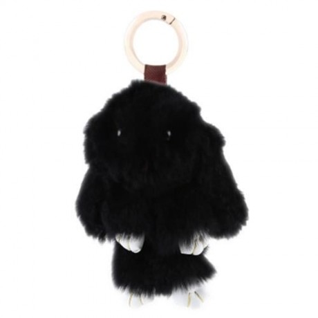 STYLISH LONG EAR DESIGN KEY RING RABBIT CAR PENDANT ACCESSORY (BLACK)