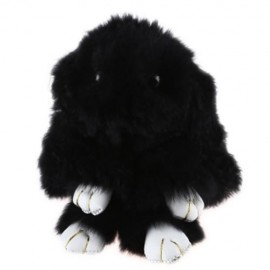 STYLISH LONG EAR DESIGN KEY RING RABBIT CAR PENDANT ACCESSORY (BLACK)