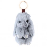 STYLISH LONG EAR DESIGN KEY RING RABBIT CAR PENDANT ACCESSORY (LIGHT GRAY)