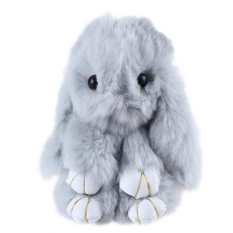 STYLISH LONG EAR DESIGN KEY RING RABBIT CAR PENDANT ACCESSORY (LIGHT GRAY)
