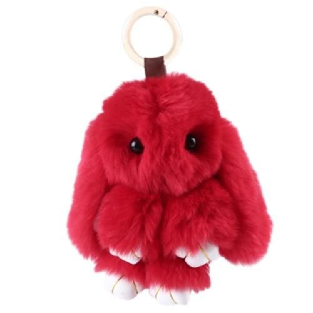 STYLISH LONG EAR DESIGN KEY RING RABBIT CAR PENDANT ACCESSORY (DEEP RED)