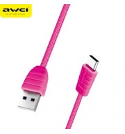 AWEI CL - 985 TYPE-C NYLON BRAIDED TRANSFER DATA SYNCHRONIZATION CHARGING CORD 1M (SANGRIA