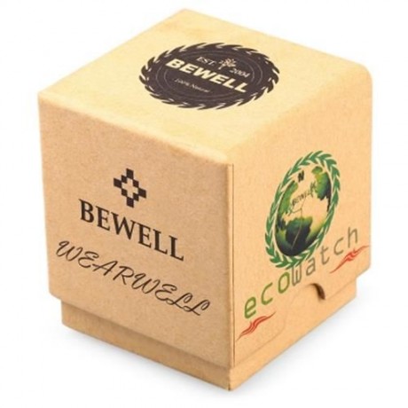 BEWELL ZS - W134A UNISEX WOODEN QUARTZ WATCH CANVAS BAND JAPAN MOVT WRISTWATCH (EBONY)