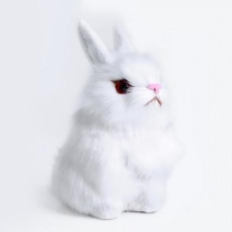 LOVELY MINI SIMULATION RABBIT DOLL PLUSH TOY BIRTHDAY CHRISTMAS GIFT FOR BABY (WHITE)