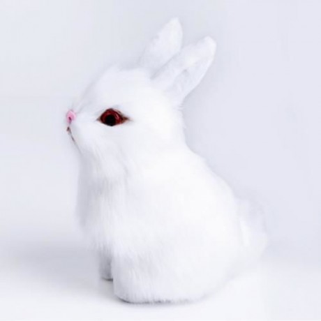 LOVELY MINI SIMULATION RABBIT DOLL PLUSH TOY BIRTHDAY CHRISTMAS GIFT FOR BABY (WHITE)