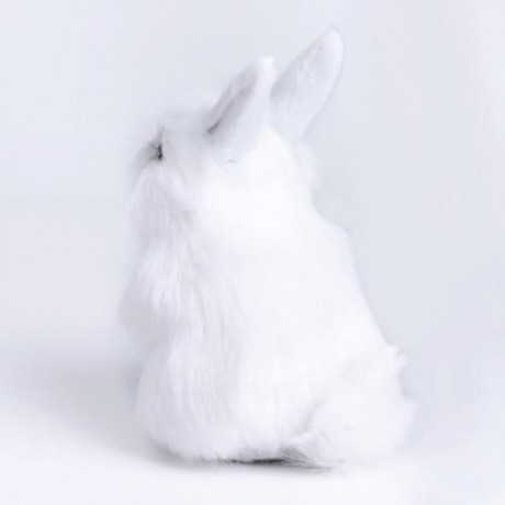 LOVELY MINI SIMULATION RABBIT DOLL PLUSH TOY BIRTHDAY CHRISTMAS GIFT FOR BABY (WHITE)