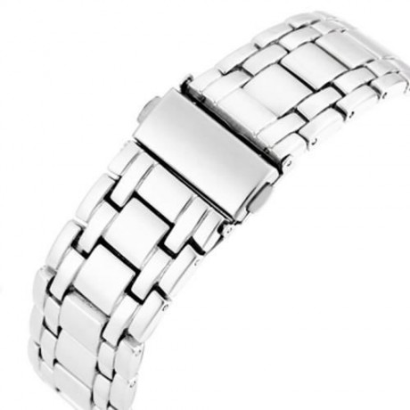 6.11 8128 LED MALE DUAL MOVT SPORT WATCH CHRONOGRAPH ALARM CALENDAR MEN WRISTWATCH (BLACK)