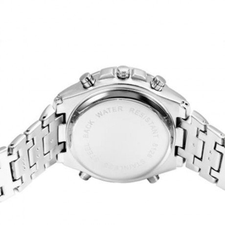 6.11 8128 LED MALE DUAL MOVT SPORT WATCH CHRONOGRAPH ALARM CALENDAR MEN WRISTWATCH (BLACK)