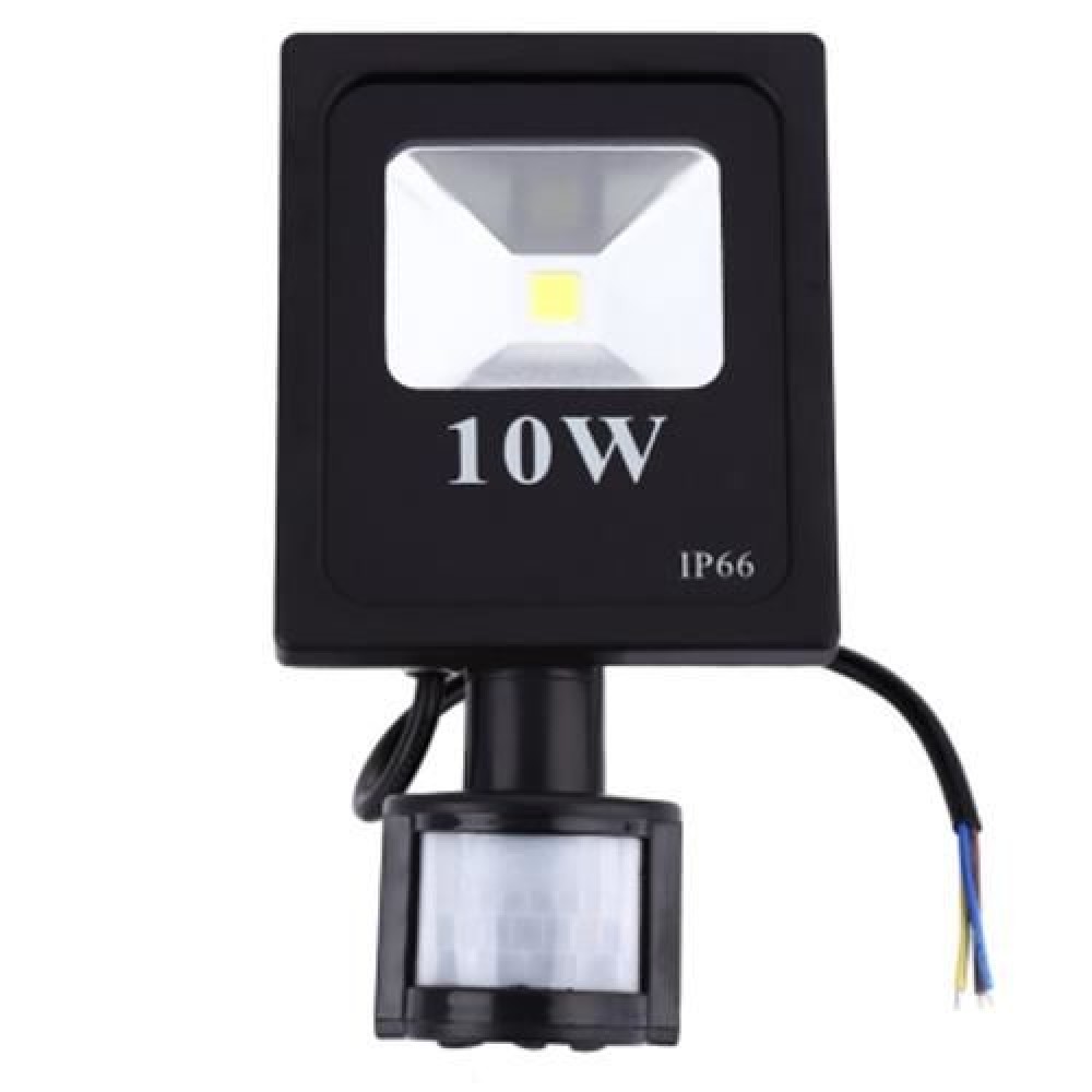 AC 85 - 265V 10W 900 - 1000LM HUMAN BODY INFRARED SENSOR LED FLOOD LIGHT (COOL WHITE LIGHT