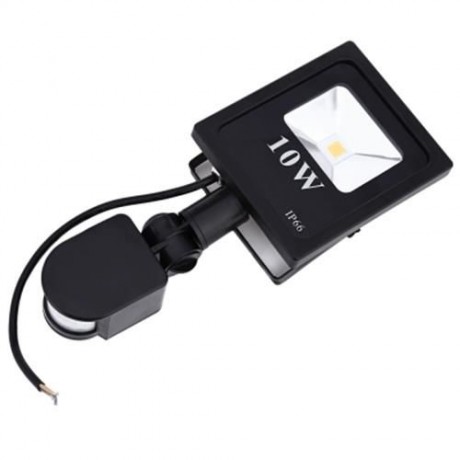 AC 85 - 265V 10W 900 - 1000LM HUMAN BODY INFRARED SENSOR LED FLOOD LIGHT (WARM WHITE LIGHT