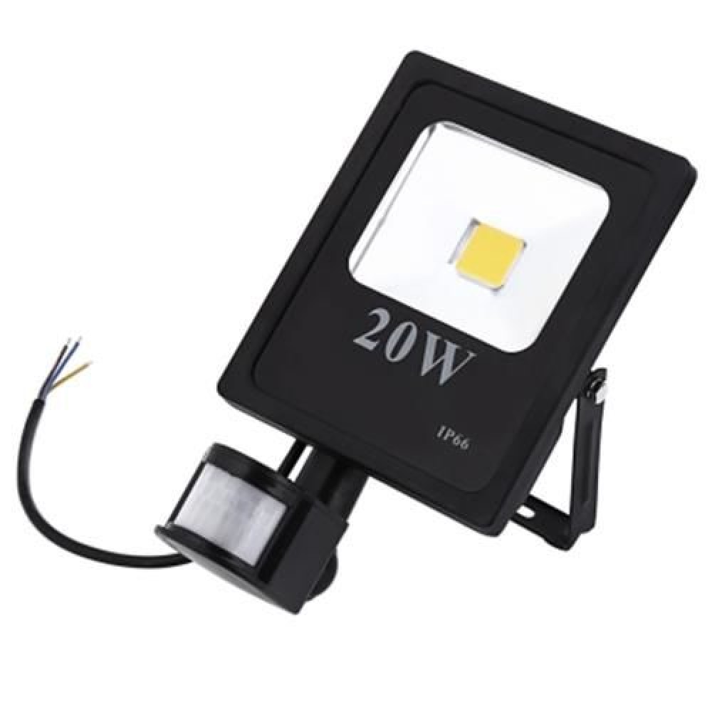 AC 85 - 265V 20W 1800 - 2000LM HUMAN BODY INFRARED SENSOR LED FLOOD LIGHT (WARM WHITE LIGH