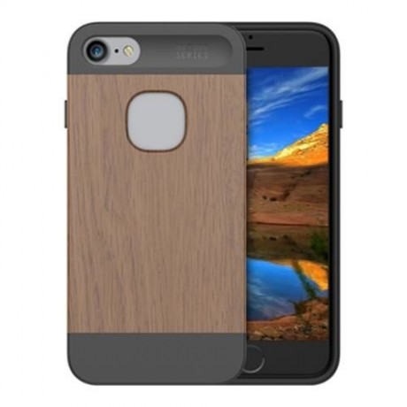 SLICOO SLCS066 NATURE SERIES WOOD PROTECTIVE SHELL BACK COVER FOR IPHONE 7 (BROWN)