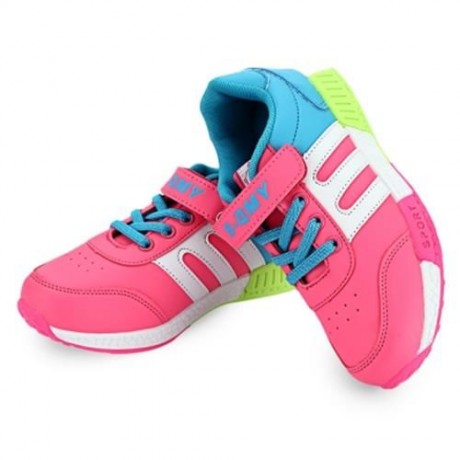 SHENQIMIANYANG CASUAL COLOR BLOCK BREATHABLE LACE UP SNEAKER FOR BOYS (RED AND GREEN)