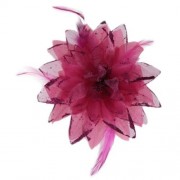 STYLISH LILY OVERSIZE FLORAL DESIGN GIRLS HAIR PIN (PLUM)