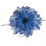 STYLISH LILY OVERSIZE FLORAL DESIGN GIRLS HAIR PIN (PEACOCK BLUE)