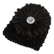 SWEET MARGUERITE DESIGN SOLID COLOR BABIES SUN PROTECTION HAT (BLACK)