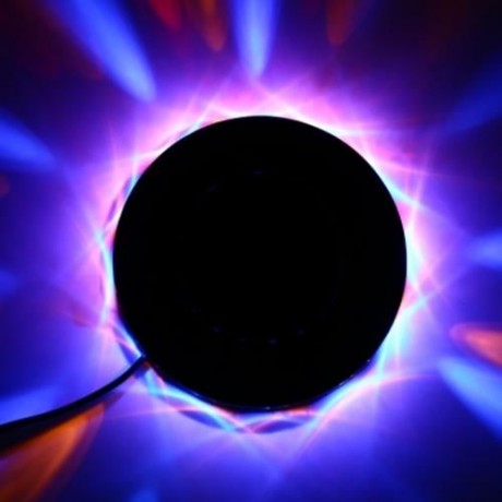 AC 90 - 240V 8W 48 LEDS SUNFLOWER RGB LED STAGE LIGHT ROTATING LAMP (BLACK)