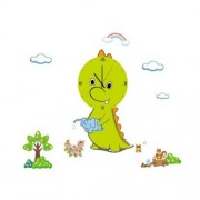 CREATIVE 3D STICKER WALL CLOCK DINOSAUR PATTERN PERSONALIZED HOME KINDERGARTEN DECOR (GREE