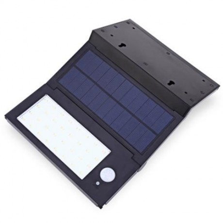 OUTDOOR 32 LEDS SOLAR POWERED MOTION SENSOR LIGHT WATERPROOF FOLDING WALL LAMP (BLACK)