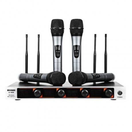 WEISRE U - 400 PROFESSIONAL VHF WIRELESS MICROPHONE WITH RECEIVER (BLACK)