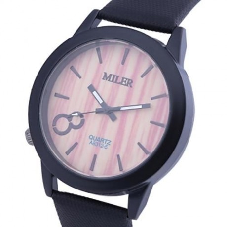 MILER 83125 UNISEX QUARTZ WATCH LEATHER BAND LUMINOUS POINTER DAILY WATER RESISTANCE WRIST