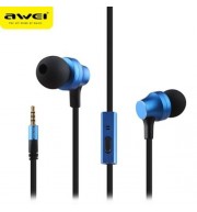 AWEI ES910I 3.5MM PLUG STEREO MUSIC DEEP BASS IN-EAR EARPHONES HEADPHONES (BLUE)