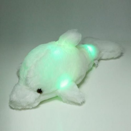 STUFFED CUTE FLASHING DOLPHIN PLUSH DOLL TOY BIRTHDAY CHRISTMAS GIFT FOR BABY (WHITE)
