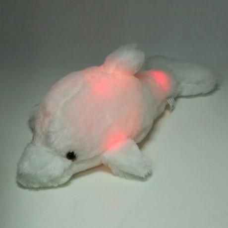 STUFFED CUTE FLASHING DOLPHIN PLUSH DOLL TOY BIRTHDAY CHRISTMAS GIFT FOR BABY (WHITE)