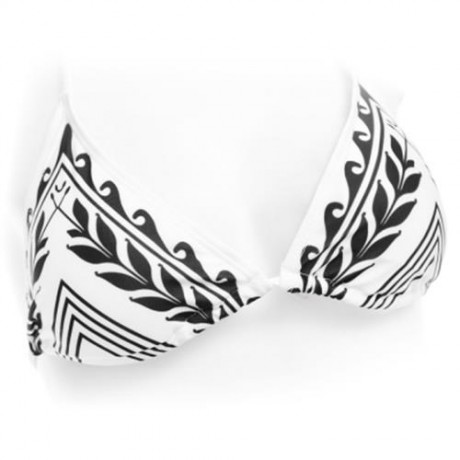 SEXY PRINTED BIKINI SET LOW WAIST WOMEN SWIMWEAR BATHING SUIT (WHITE AND BLACK)
