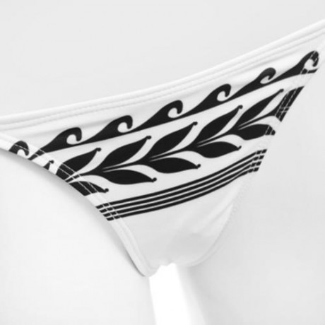 SEXY PRINTED BIKINI SET LOW WAIST WOMEN SWIMWEAR BATHING SUIT (WHITE AND BLACK)