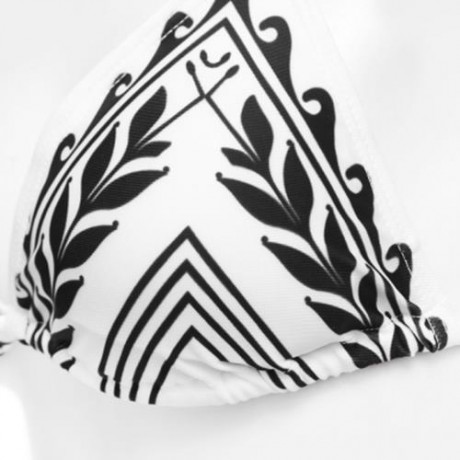 SEXY PRINTED BIKINI SET LOW WAIST WOMEN SWIMWEAR BATHING SUIT (WHITE AND BLACK)