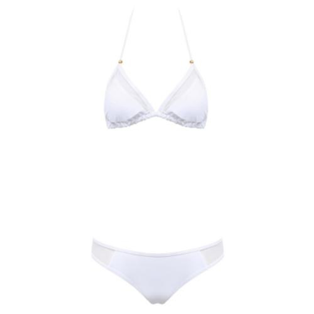 TWO-PIECE SEXY UNIQUE GRENADINE BIKINI SUIT (WHITE)