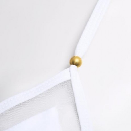 TWO-PIECE SEXY UNIQUE GRENADINE BIKINI SUIT (WHITE)