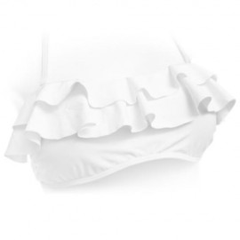 CUTE WOMEN SEPARATED HIGH WAIST BIKINI SET BATHING SUIT SWIMWEAR (WHITE AND GREEN)