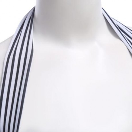 CUTE WOMEN SEPARATED HIGH WAIST BIKINI SET STRIPE PATTERN BATHING SUIT (STRIP PATTERN)