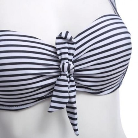 CUTE WOMEN SEPARATED HIGH WAIST BIKINI SET STRIPE PATTERN BATHING SUIT (STRIP PATTERN)