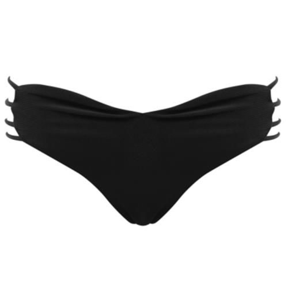 FEMALE SWIMMING SEXY HEART SHAPE THONG BEACH BATHING PANTS (BLACK)