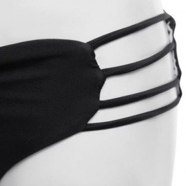 FEMALE SWIMMING SEXY HEART SHAPE THONG BEACH BATHING PANTS (BLACK)