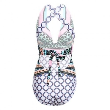 SEXY BACKLESS SIAMESED SWIMWEAR SWIMSUIT BIKINI (COLORMIX)