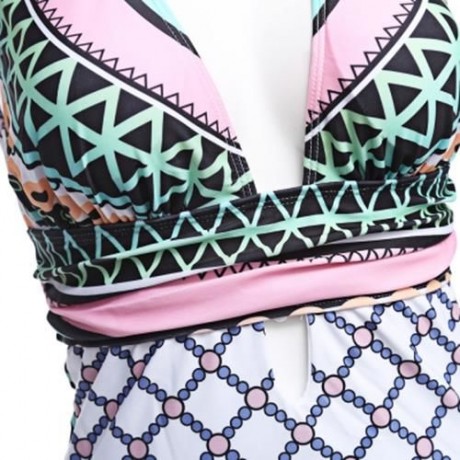 SEXY BACKLESS SIAMESED SWIMWEAR SWIMSUIT BIKINI (COLORMIX)