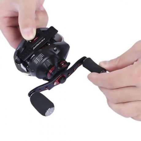 FISHDROPS 17   1BB LEFT RIGHT HAND GUN SHAPE FISHING BAITCASTING REEL (BLACK)
