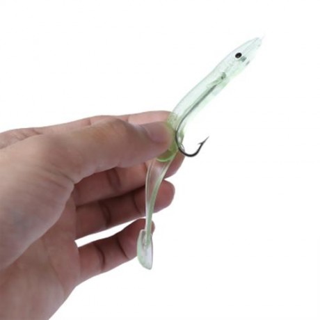 LEO FISHING TRANSPARENT ARTIFICIAL LUMINOUS LURE CRANKBAIT BAIT WITH HOOK (GREEN)