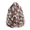 STYLISH FEMALE WINTER WARM THICK STICK KNITTED HAT COARSE LINES CROCHET CAP (BROWN)