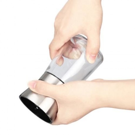2PCS STAINLESS STEEL MANUAL SALT PEPPER MILL GRINDER KITCHEN TOOL FOR RESTAURANT HOME (TRA