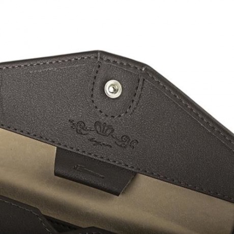 GUAPABIEN TRENDY PURE COLOR PU ENVELOPE CLUTCH FOR WOMEN (DARK COFFEE)