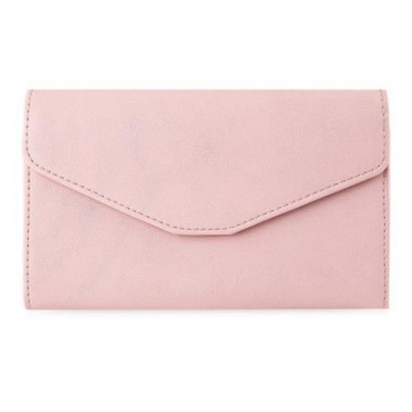 GUAPABIEN TRENDY PURE COLOR PU ENVELOPE CLUTCH FOR WOMEN (PINK)
