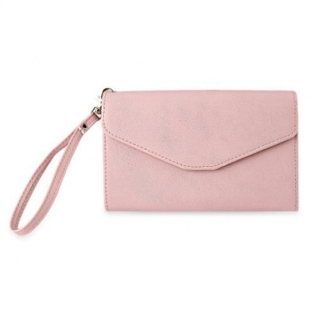 GUAPABIEN TRENDY PURE COLOR PU ENVELOPE CLUTCH FOR WOMEN (PINK)